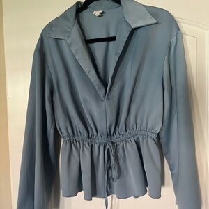 River Island Light Blue Satin Blouse